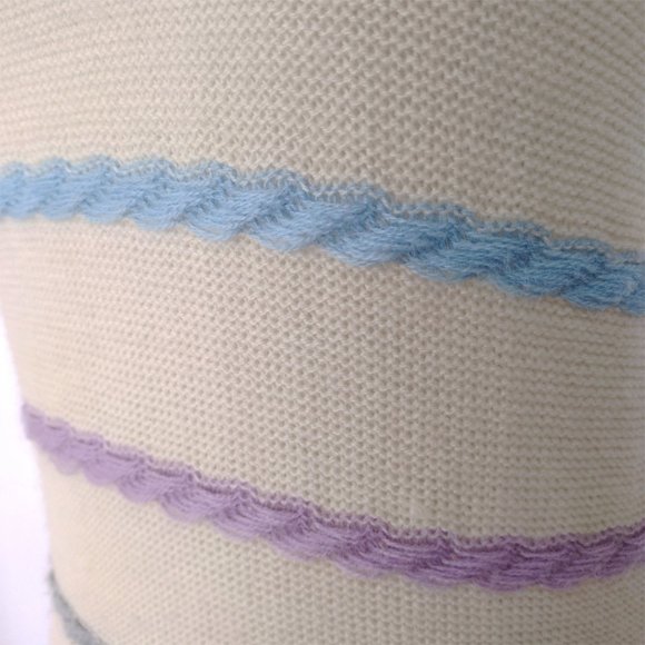 Vintage 1970s Jane Colby Pale Yellow Striped Knit Sweater - Picture 10 of 13